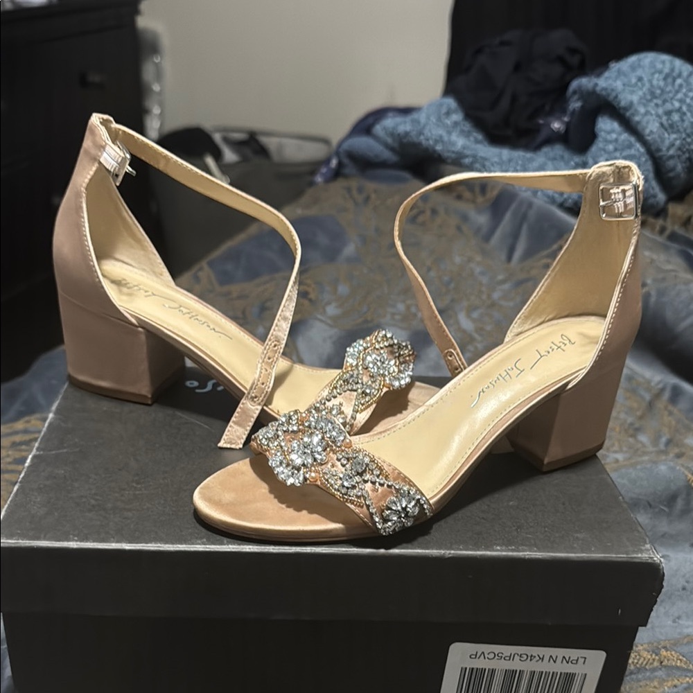 Betsey Johnson Wedding Champagne Heels with Sophisticated Design